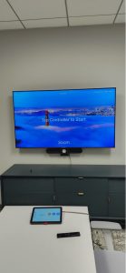 TV and LogiTech bar mounting in office, Daly City, 11/10/2021