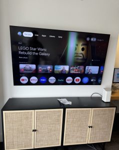 TV mounting and in-wall cable concealment, Belmont, 7/7/2023