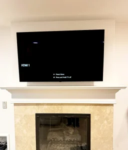 TV mounting above a fireplace, Alamo, 2/24/2025