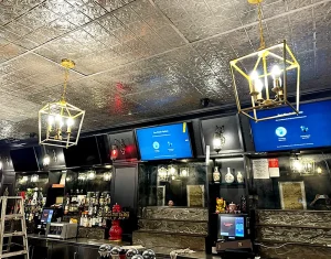 TV mounting in bar, Santa Clara, 1/15/2025