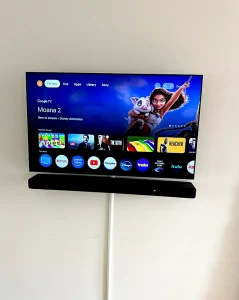TV and sound bar mounting plus on-wall cable concealment, Millbrae, 9/18/2023